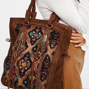 Free people suede boho bag purse tote